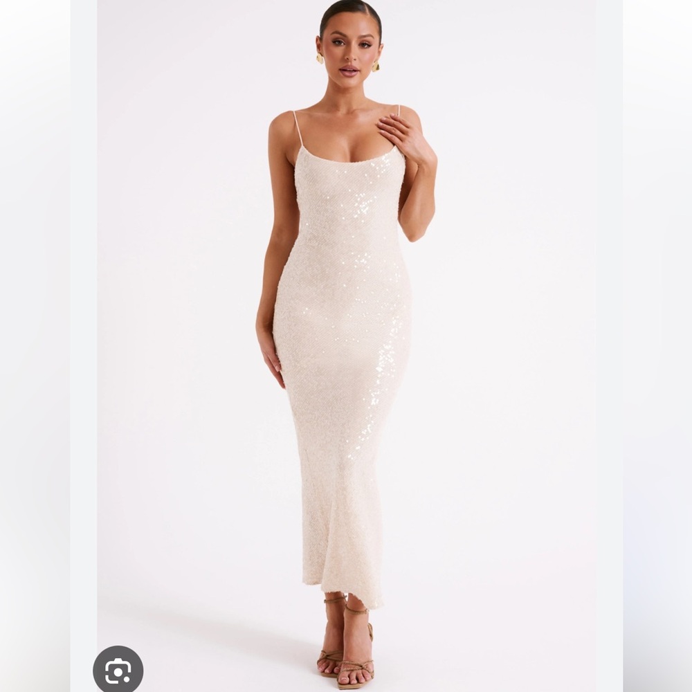 Elegant Cream Sequin Dress